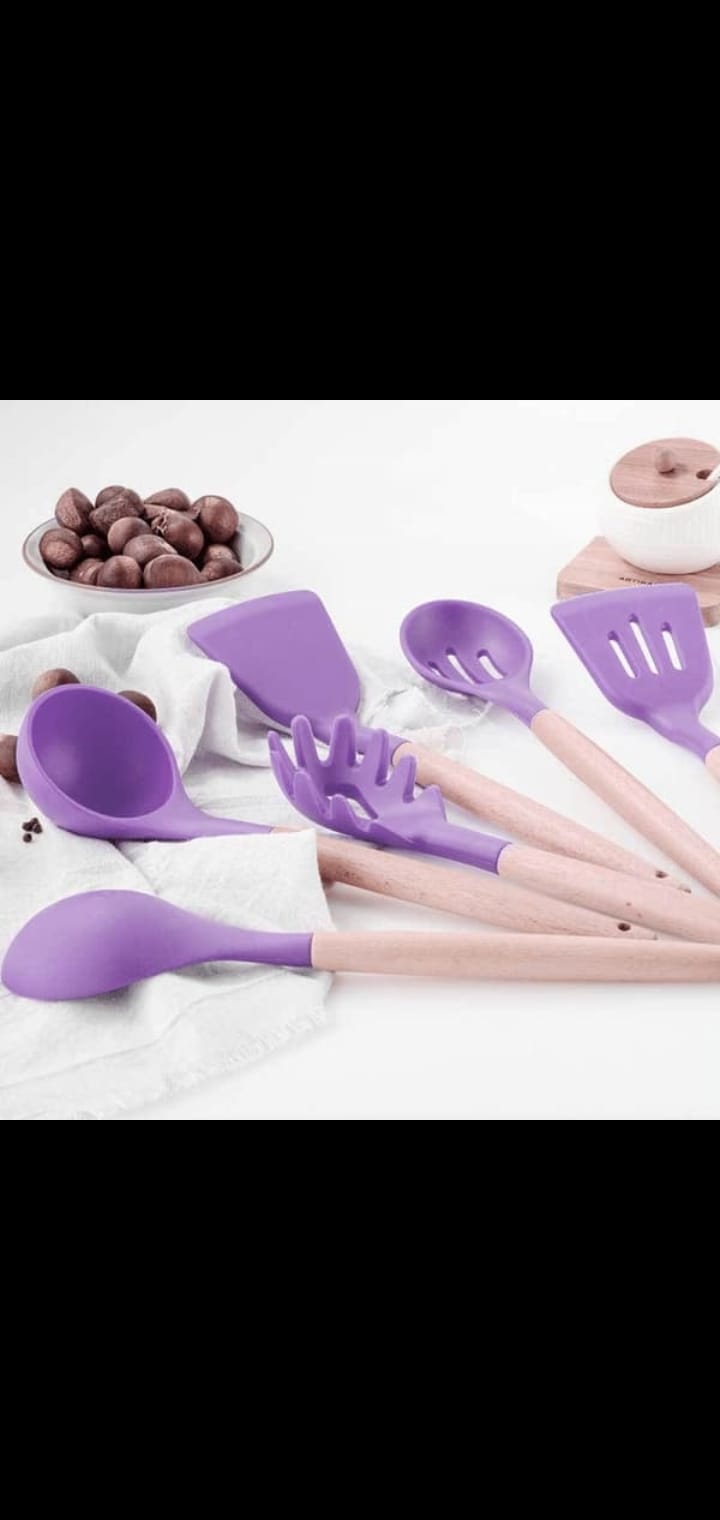 Silicone  Cooking Utensils Set Heat Resistant Kitchen Non-stick 12 PCs (L)
