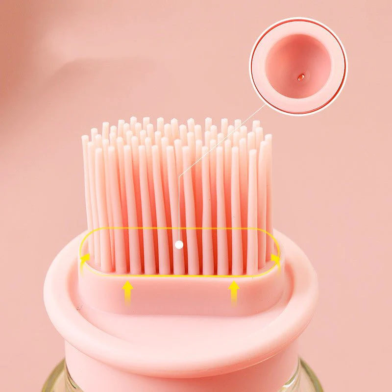 Portable Oil Bottle with Brush Silicone Barbecue Liquid